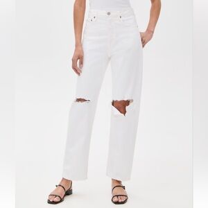 AGOLDE 90s Mid Rise Loose Fit Jeans in Varnish White NWT